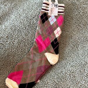 Free People Argyle Socks - Pink, Brown, Black